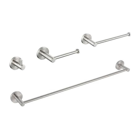 Kibi Circular 4-Piece Bathroom Hardware Set C-KBA14-4BN